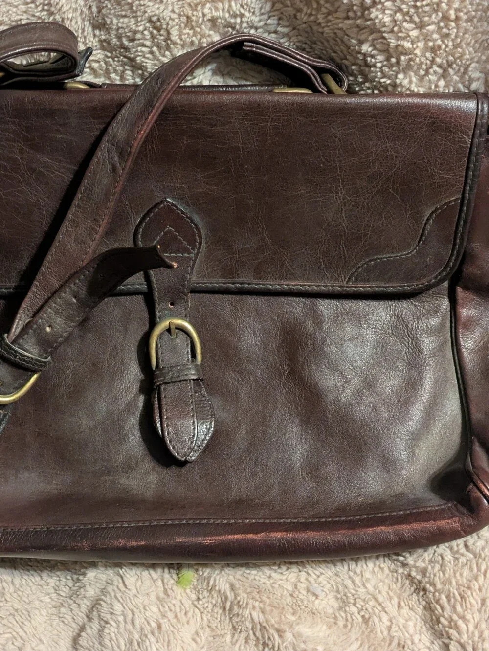 Hidesign Brown Leather Womens Briefcase Tote